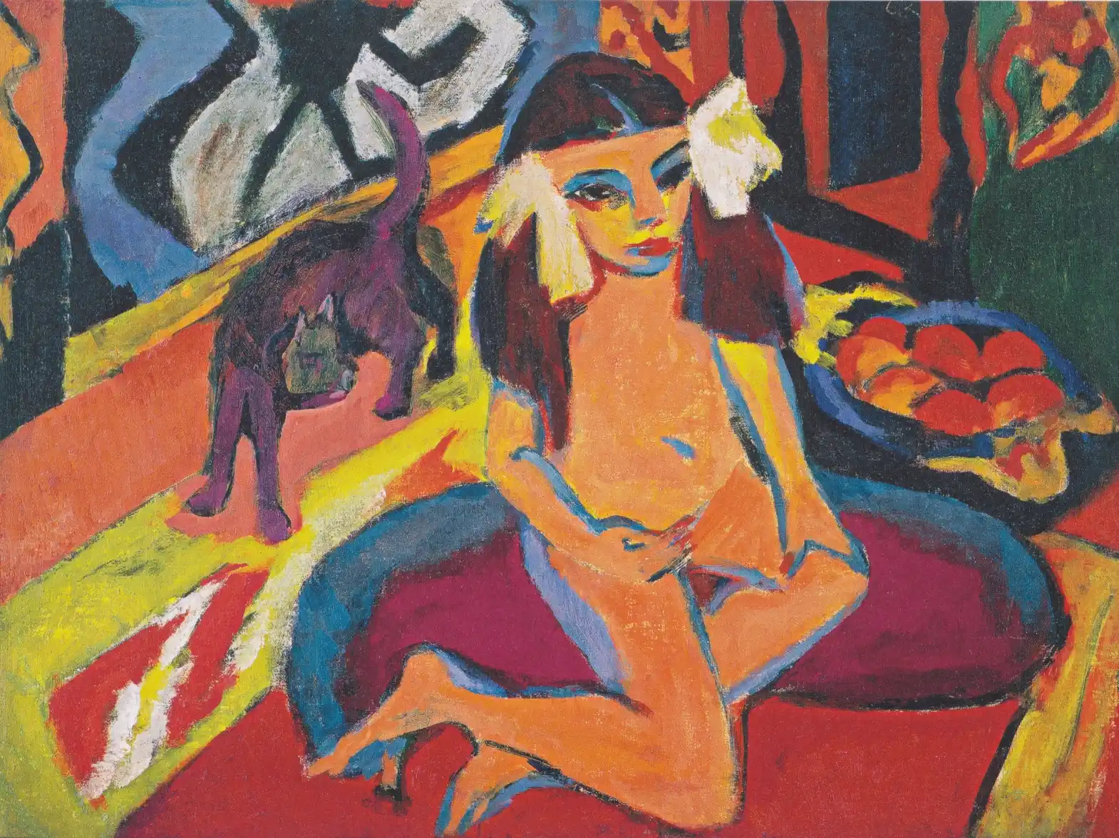 Girl with Cat (1910) - Ernst Ludwig Kirchner